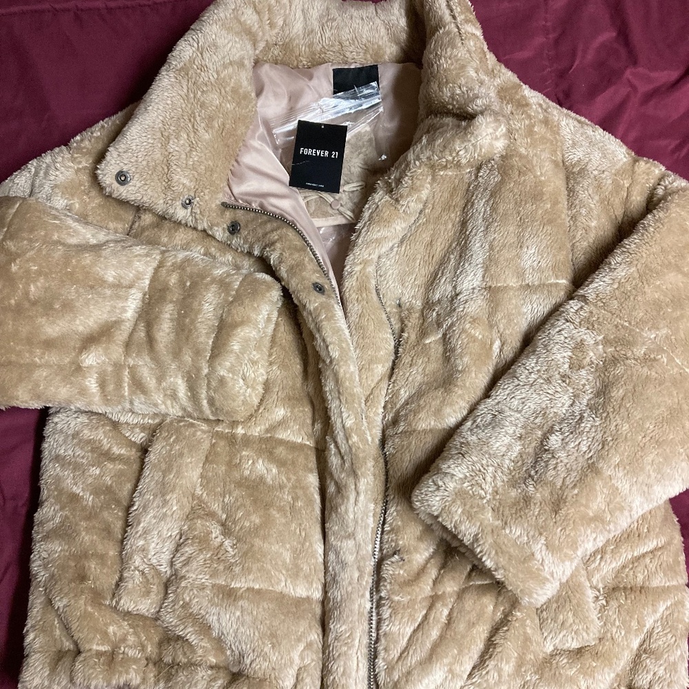 NWT Forever 21 Teddy Jacket W/Matching Face Mask